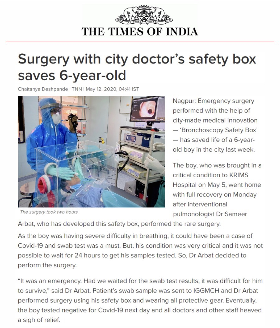 Times of India Coverage